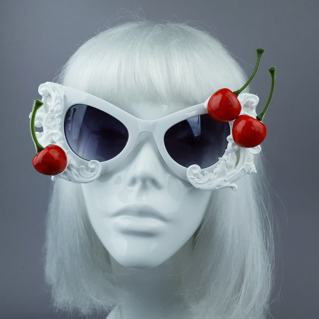 "Crème"
Cherries & Cream White Catseye Sunglasses