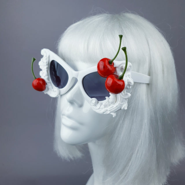 "Crème"
Cherries & Cream White Catseye Sunglasses