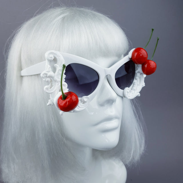 "Crème"
Cherries & Cream White Catseye Sunglasses