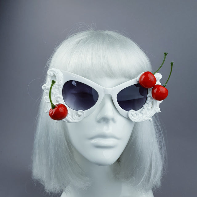 "Crème"
Cherries & Cream White Catseye Sunglasses