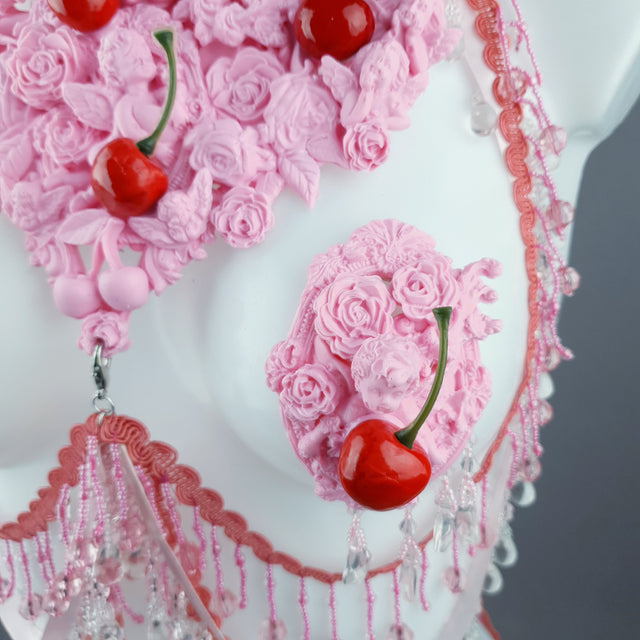 "Maria's Dream" Pink Cherry Filigree & Beading Body Jewellery with Nipple Pasties