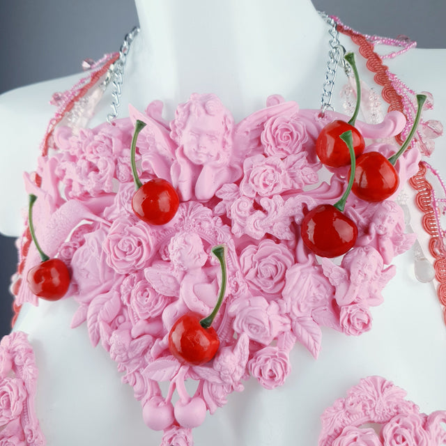 "Maria's Dream" Pink Cherry Filigree & Beading Body Jewellery with Nipple Pasties