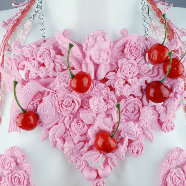 "Maria's Dream" Pink Cherry Filigree & Beading Body Jewellery with Nipple Pasties