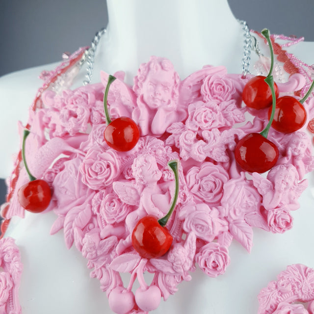 "Maria's Dream" Pink Cherry Filigree & Beading Body Jewellery with Nipple Pasties