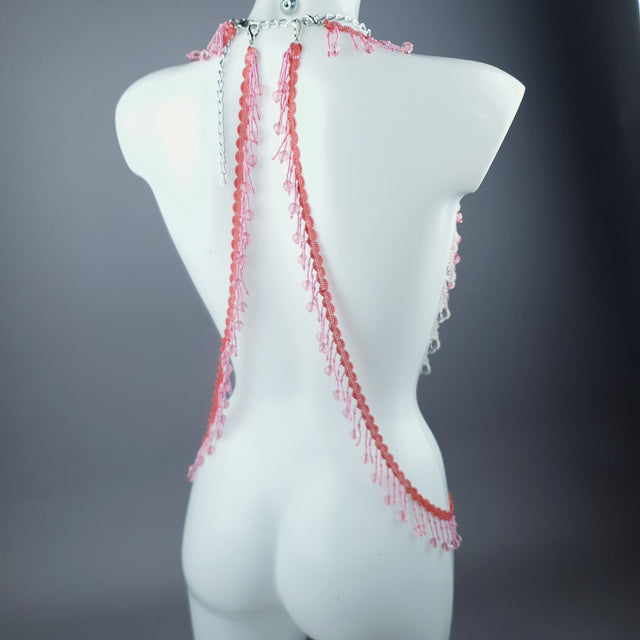 "Maria's Dream" Pink Cherry Filigree & Beading Body Jewellery with Nipple Pasties