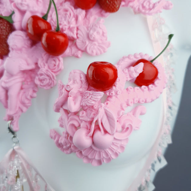 "Lick" Pink Cherry Filigree & Beading Body Jewellery with Nipple Pasties