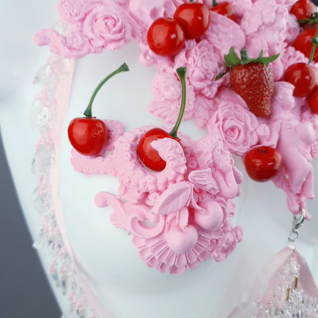 "Lick" Pink Cherry Filigree & Beading Body Jewellery with Nipple Pasties