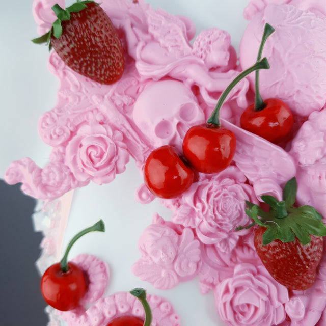 "Lick" Pink Cherry Filigree & Beading Body Jewellery with Nipple Pasties