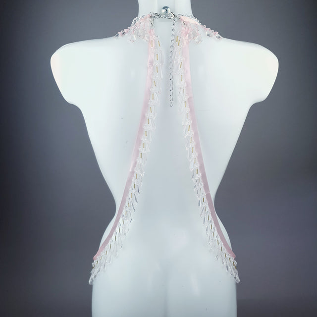 "Lick" Pink Cherry Filigree & Beading Body Jewellery with Nipple Pasties