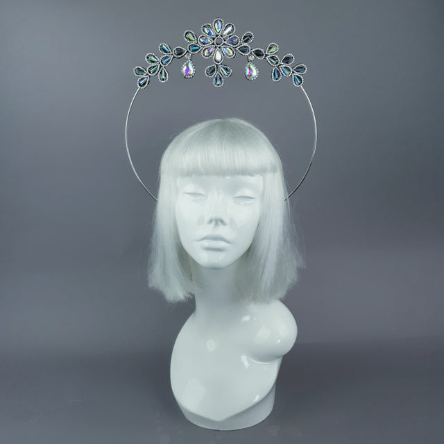 Iridescent Flower Diamante Jewel Halo 41