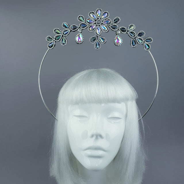 Iridescent Flower Diamante Jewel Halo 41