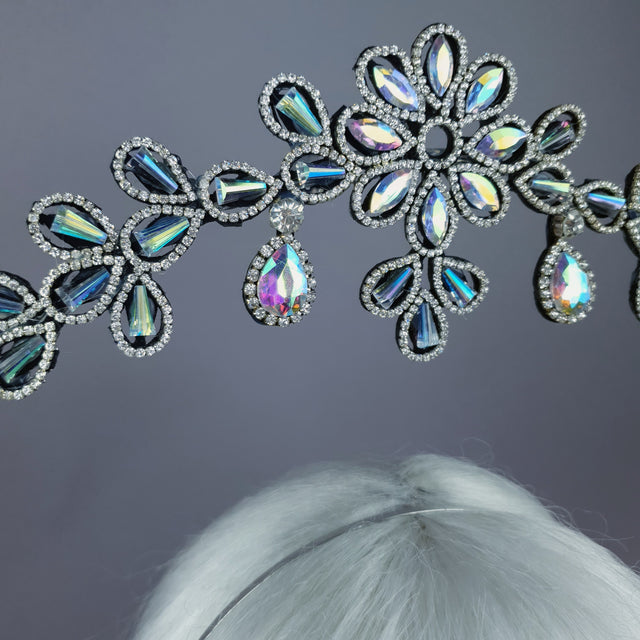 Iridescent Flower Diamante Jewel Halo 41