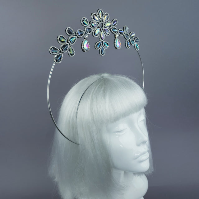 Iridescent Flower Diamante Jewel Halo 41