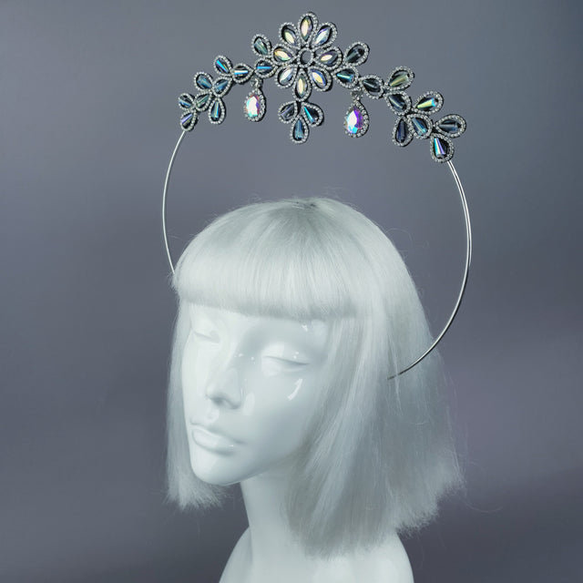 Iridescent Flower Diamante Jewel Halo 41