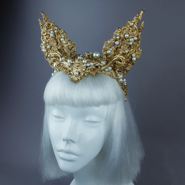 "Kedi" Gold Filigree Cat Ear Headpiece