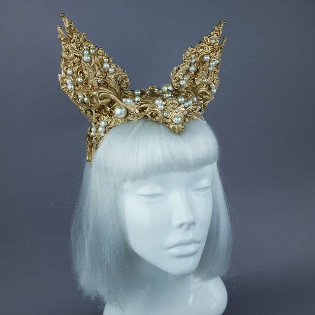 "Kedi" Gold Filigree Cat Ear Headpiece