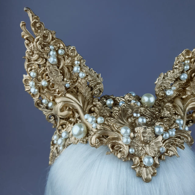 "Kedi" Gold Filigree Cat Ear Headpiece