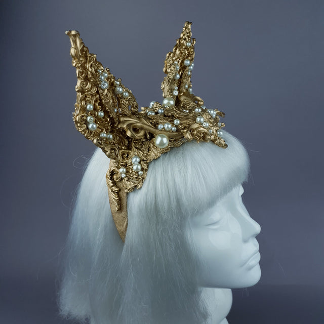 "Kedi" Gold Filigree Cat Ear Headpiece