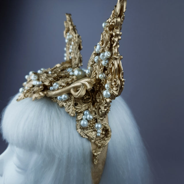 "Kedi" Gold Filigree Cat Ear Headpiece