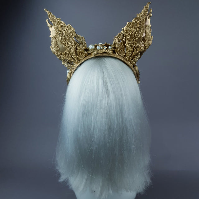 "Kedi" Gold Filigree Cat Ear Headpiece