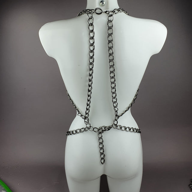 "Incatenato" Dark Grey Chain Jewellery Harness