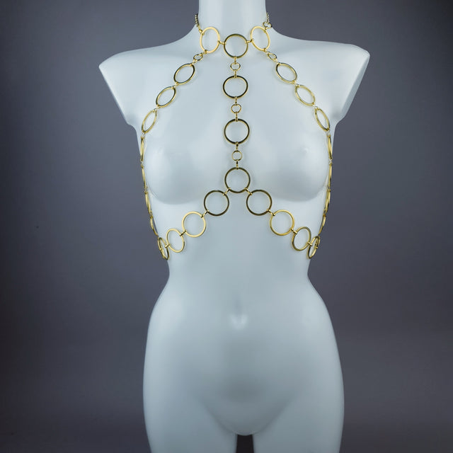 "Barbarella" Gold Ring Jewellery Harness