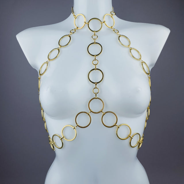"Barbarella" Gold Ring Jewellery Harness