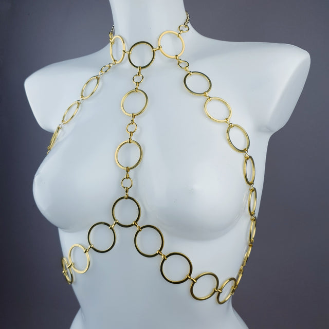 "Barbarella" Gold Ring Jewellery Harness