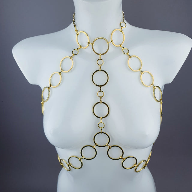 "Barbarella" Gold Ring Jewellery Harness
