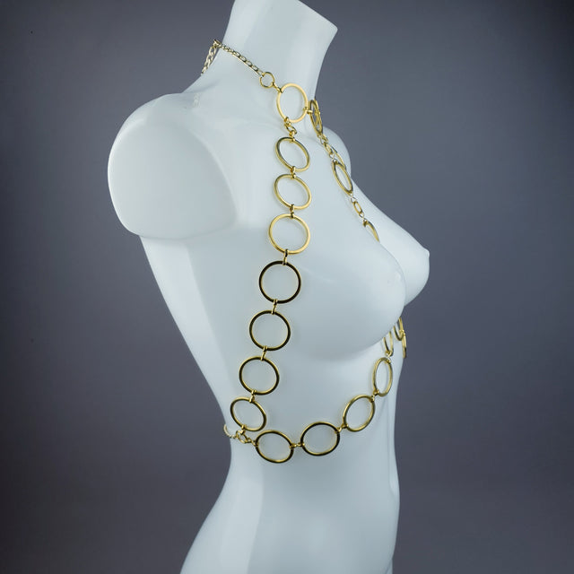 "Barbarella" Gold Ring Jewellery Harness