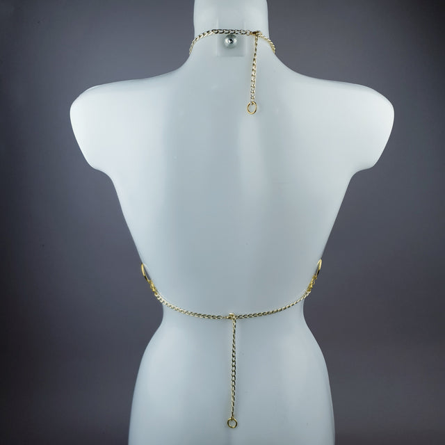 "Barbarella" Gold Ring Jewellery Harness