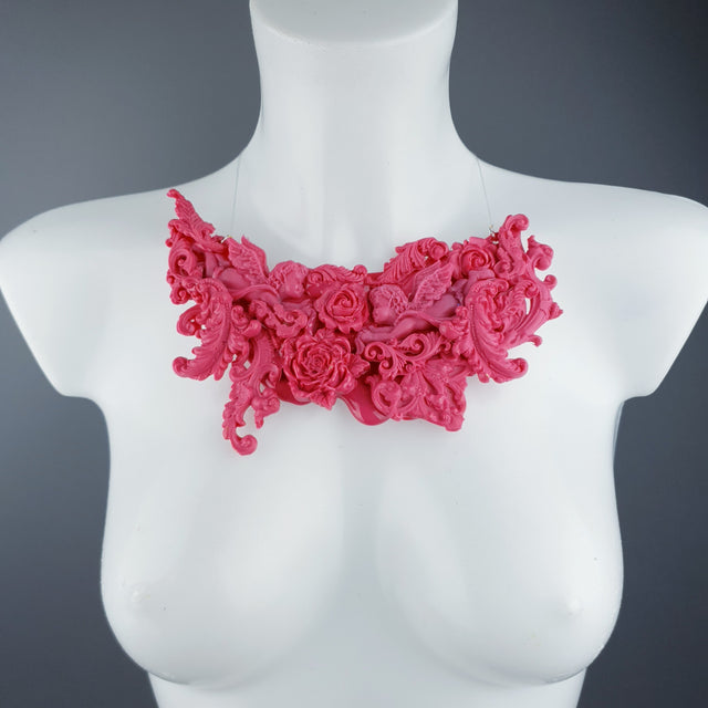 "Isidora" Pink Filigree Necklace
