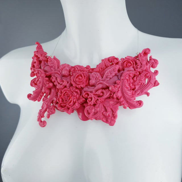 "Isidora" Pink Filigree Necklace
