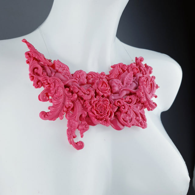"Isidora" Pink Filigree Necklace