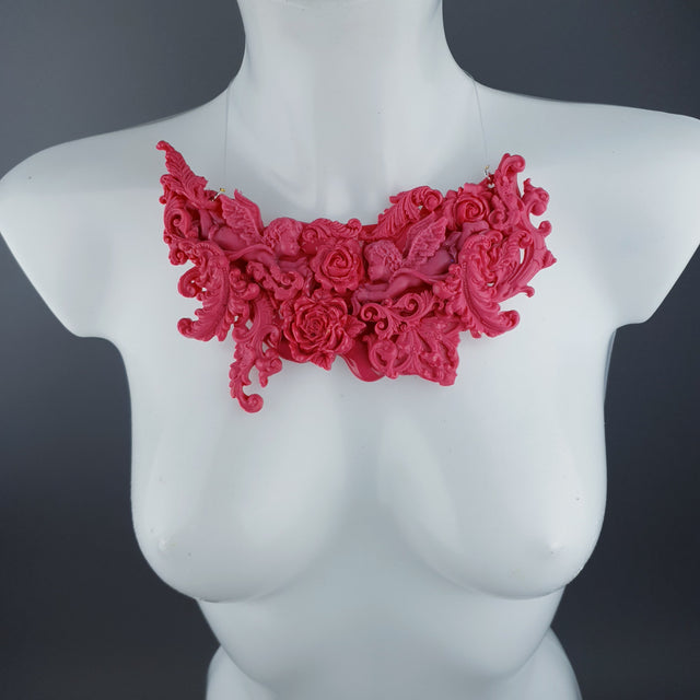 "Isidora" Pink Filigree Necklace