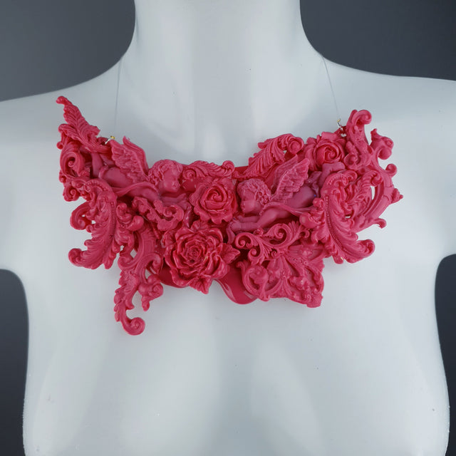 "Isidora" Pink Filigree Necklace