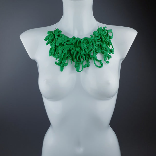 "Aelia" Green Filigree Necklace