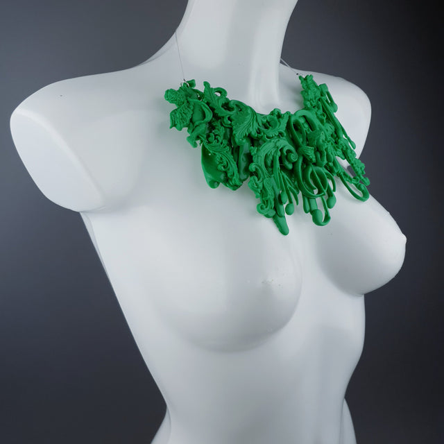 "Aelia" Green Filigree Necklace