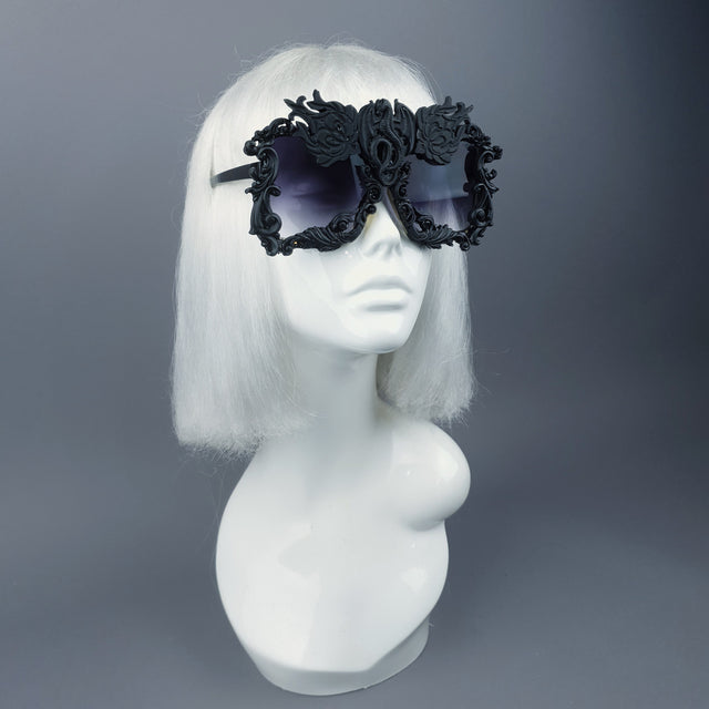 "Draco" Black Dragon Filigree Unisex Sunglasses