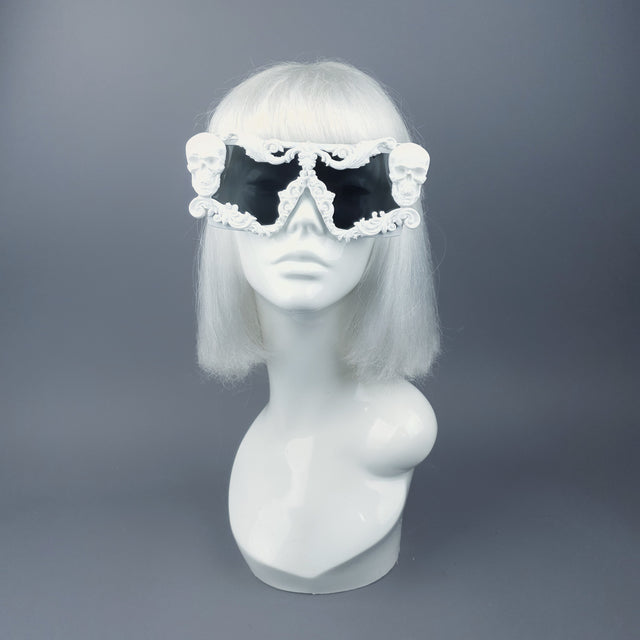"Galatea" White Skull Filigree Unisex Sunglasses