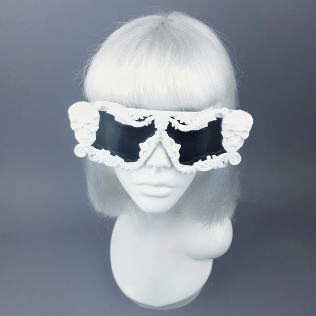 "Galatea" White Skull Filigree Unisex Sunglasses