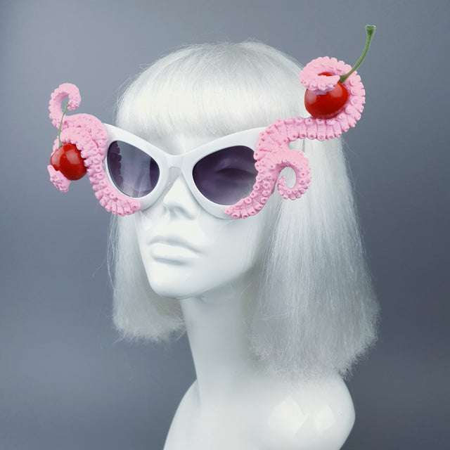 "Ursula" Pink Octopus Kraken Tentacle with Cherries Sunglasses