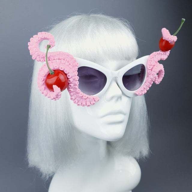 "Ursula" Pink Octopus Kraken Tentacle with Cherries Sunglasses