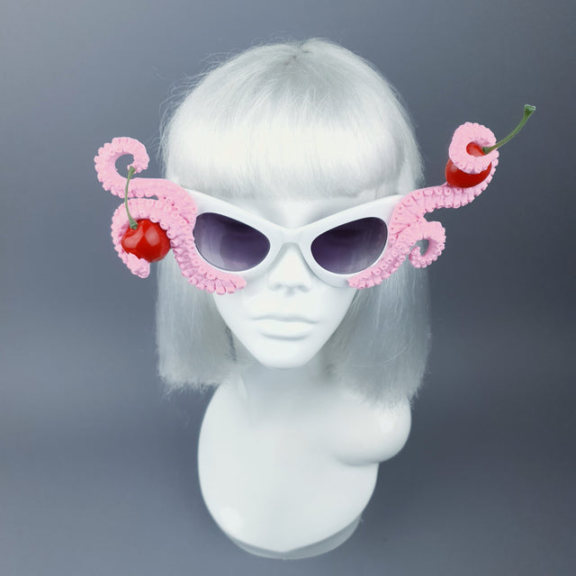 "Ursula" Pink Octopus Kraken Tentacle with Cherries Sunglasses