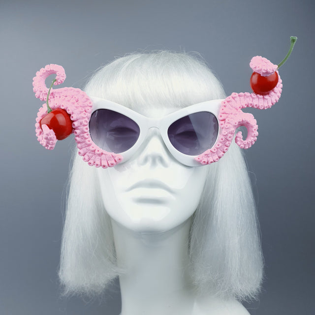 "Ursula" Pink Octopus Kraken Tentacle with Cherries Sunglasses