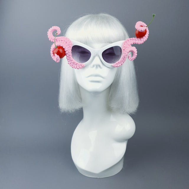 "Ursula" Pink Octopus Kraken Tentacle with Cherries Sunglasses