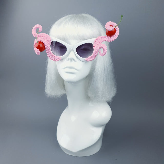 "Ursula" Pink Octopus Kraken Tentacle with Cherries Sunglasses