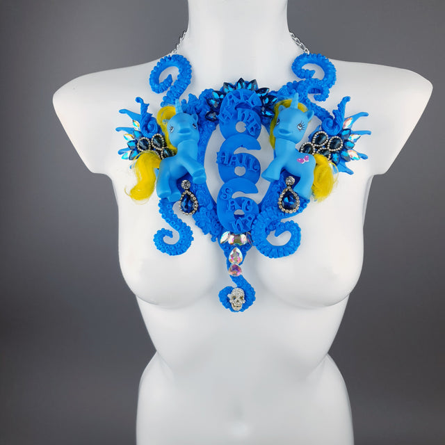 "Hail Me" Blue Pony & Filigree 666 Neckpiece