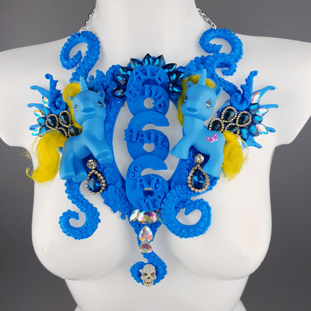 "Hail Me" Blue Pony & Filigree 666 Neckpiece