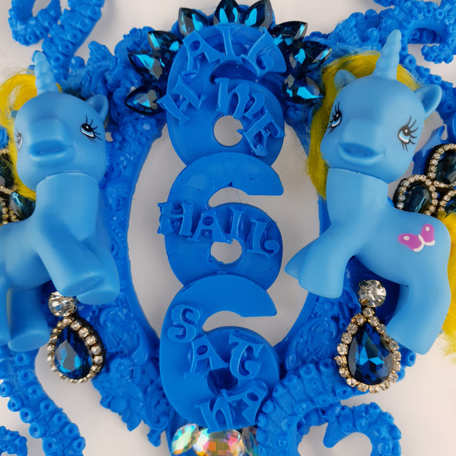 "Hail Me" Blue Pony & Filigree 666 Neckpiece